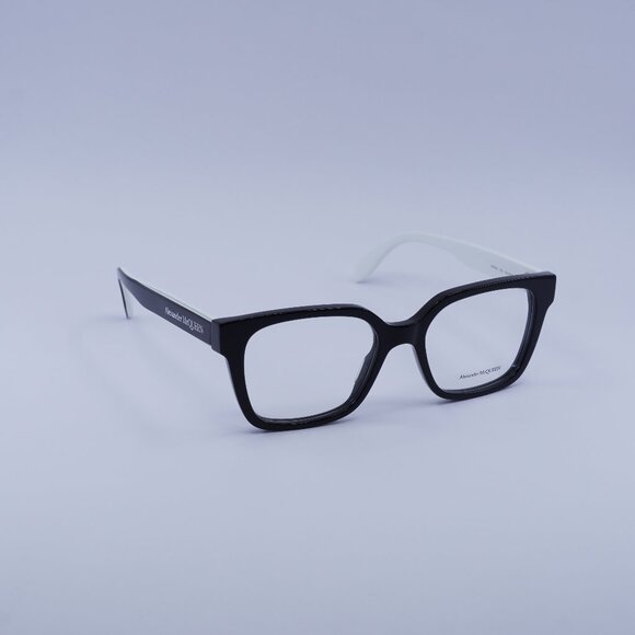 Alexander McQueen AM0358O 003 Eyeglasses White/Black 52mm Square Frame - Picture 1 of 10